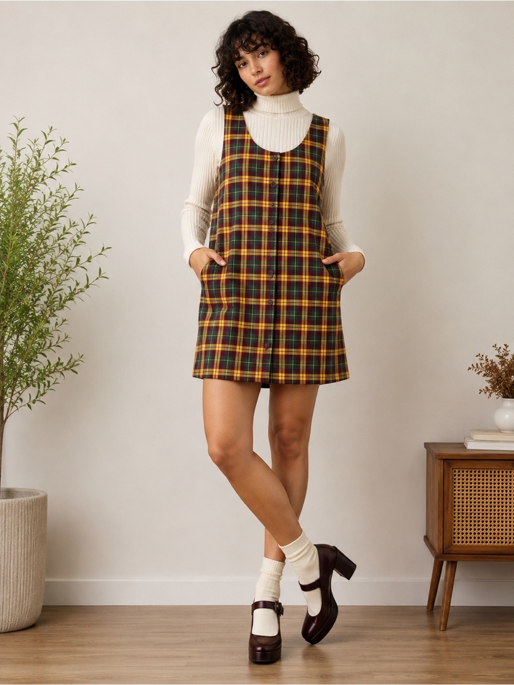 ModCloth Size XL Full Button Dress With Pockets